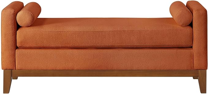 51” Bed Ottoman Bench for Bedroom, Boucle Upholstered End of The Bed Bench - Image 5