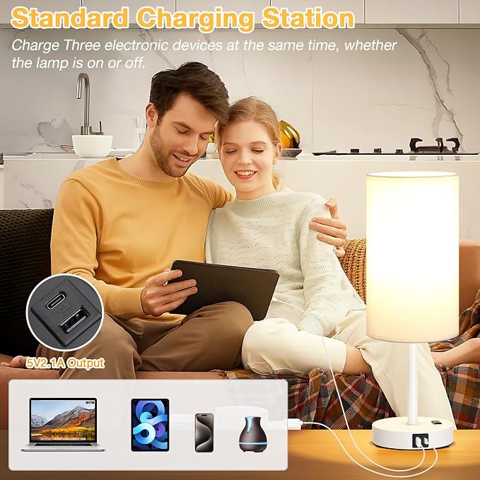 Dicoool 17.4" Bedside Lamp for Bedroom - Image 4