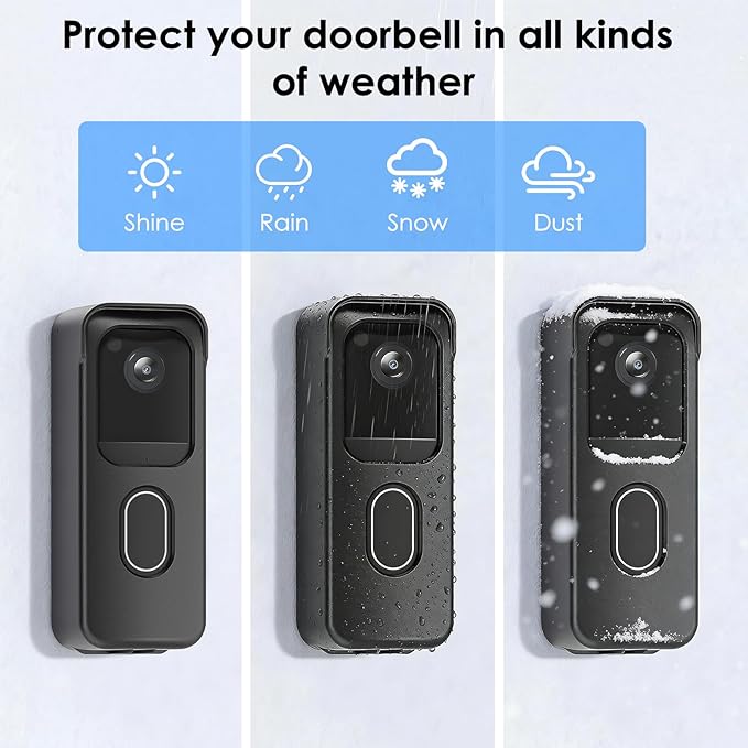 No Drill Door Mount for Blink Video Doorbell (2025 2nd Gen), Adhesive Mounting Bracket Accessories for Security System, Not for Blink Video Doorbell (2021&2023 Release), Black