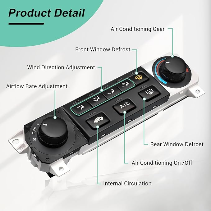 79600-S84-A01ZA Heater Climate Control Switch Compatible with 1998-2004 Honda Odyssey, 1998-2000 Honda Accord 2.3L L4/3.0L V6 AC Control Panel, 79600S84A01ZA 599-268 HVAC Control Panel