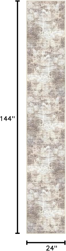 Abstract Runner Rug 2x12 Ft Washable Runners - Image 2