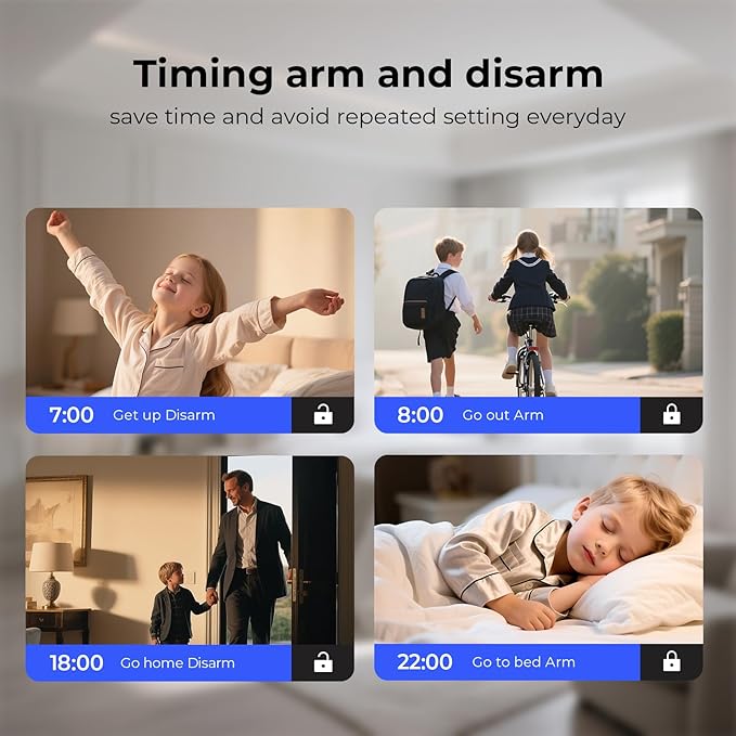 Hapippofa Alarm System for Home Security,WiFi/4G Home Alarm System with DIY,Remote Control App Alert Door Window Sensor Motion Detection No Monthly Fee Compatible with Alexa & Google