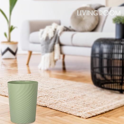 UUJOLY Plastic Small Bathroom Trash Can Wastebasket Garbage Can, Mint Green | - Image 6
