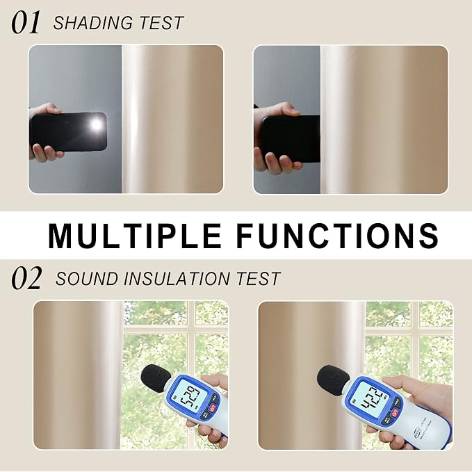 XWZO 100% Blackout Curtain Panels - Image 4