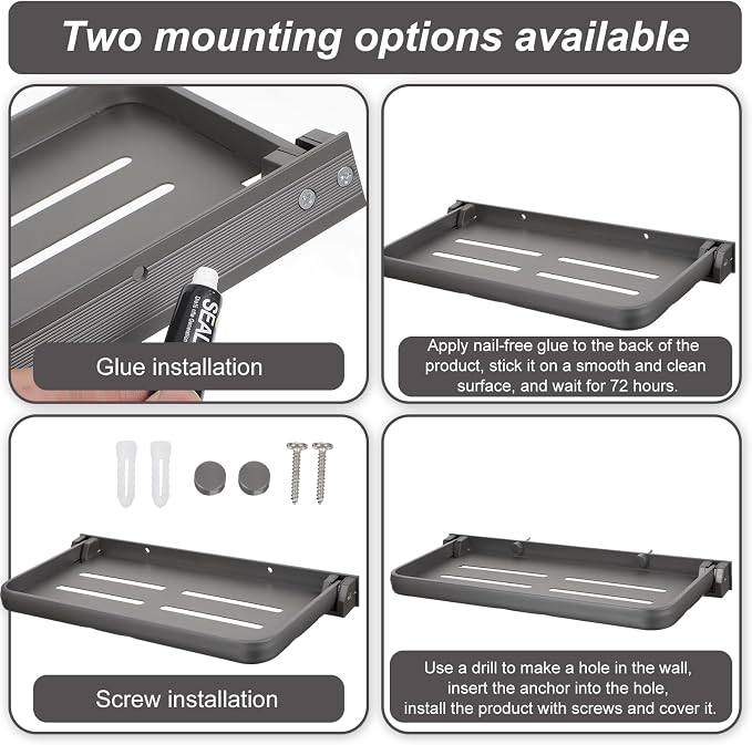 3 Pack RV Aluminum Fold Down Wall Shelf, Sturdy Wall-Mounted Folding Shelf - Image 7