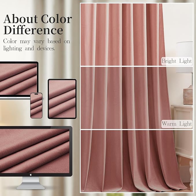 Blackout Velvet Curtains 84 Inches - Image 8