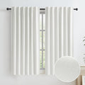 Cream Color Blackout Curtains for Bedroom 63 Inch, 100% Blackout Linen Curtains by KEQIAOSUOCAI
