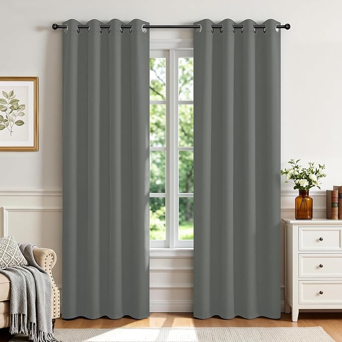 Joydeco Blackout Curtains 90 Inch Length 2 Panels Set, Thermal Insulated Long by JOYDECO