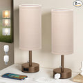 Brown Bedside Table Lamps Set of 2 by Fenmzeelighting