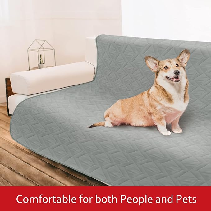 Waterproof Blanket 2 Pack Dog Bed Cover with Non-Skid Bottom, Couch Cover for Dogs, Mattress Protector Furniture Protector, Bed Couch Sofa(52" X 82")
