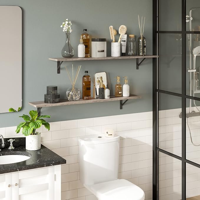 Long Wall Shelves, 39.4 Inch Wall Mounted Shelves - Image 7