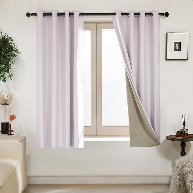 Deconovo 100% Blackout Curtains, Living Room Curtains Jacquard, 2 Panels by Unknown