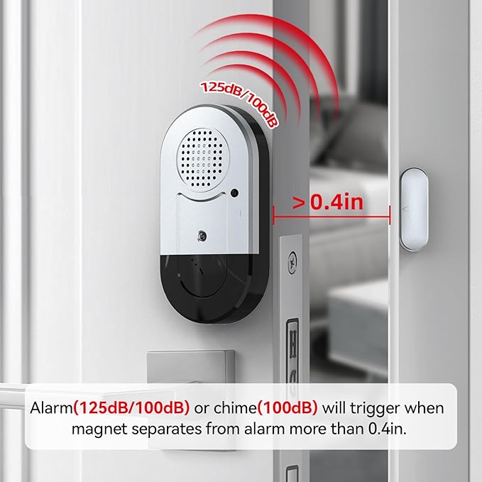 Sanjie Door Alarms When Opened,Door Window Alarm Sensors for Kids Safety/Home Security/Pool/Garage/Dementia/Toddler/Travel Security,Easy to Install,Volume Control/Loud Alert,Long Battery Life,3 Pack