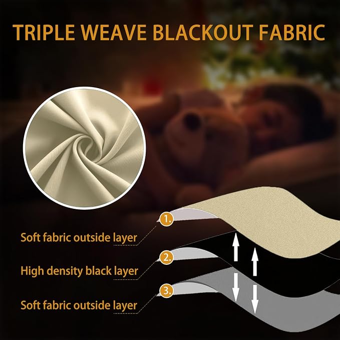 KOUFALL Light Beige Kitchen Curtains - Image 7