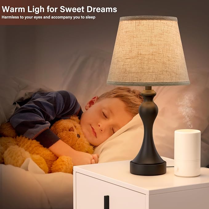 Touch Lamps for Nightstand, 3 Way Dimmable Bedside Lamps - Image 5