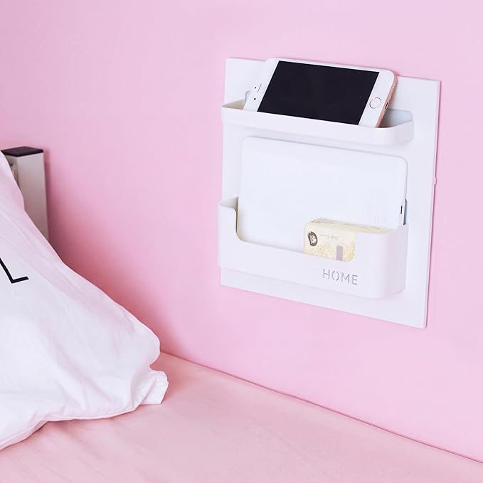 EHKIT Bedside Shelf Accessories Organizer- Wall Mount Self Stick On, Cell Phone by EHKIT