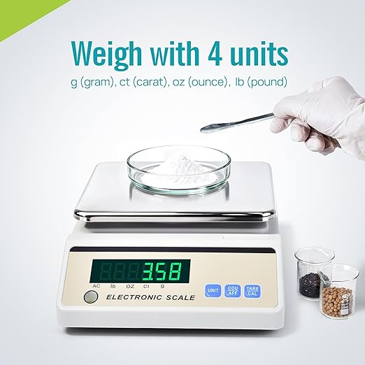 LICHEN Lab Analytical Balance 3000g x 0.01g with LED Display, High Precision Lab Scale with g/ct/oz/lb Units-Laboratory Scientific Scale for Kitchen,Pharmacy,Jewelry(No Test Weight)