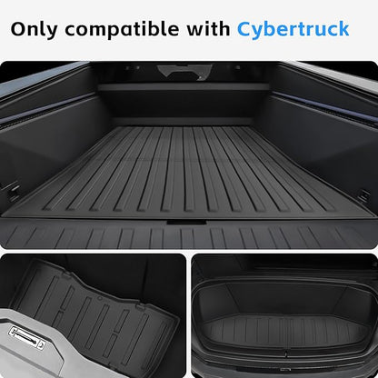 3Pcs for Tesla Cybertruck Trunk Mats Accessories 2024 2025 Custom Fit All Weather TPE Cargo Liner,Heavy Duty Pickup Truck Bed/Lower/Frunk Mat