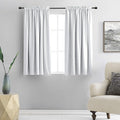 Greyish White Room Darkening Rod Pocket Curtain Panels by DONREN