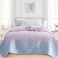 Quilt Set King Size 3 Piece, Bailey Pattern Printed Bedding Coverlet Set by SchnauzerHome