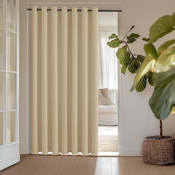 ChrisDowa Room Divider Curtains Long Sliding Door Curtain, 1 Panel Biscotti | by ChrisDowa