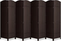 8 Panel Folding Room Divider, Woven Privacy Screen, Chocolate | Solid wood frame by cocosica