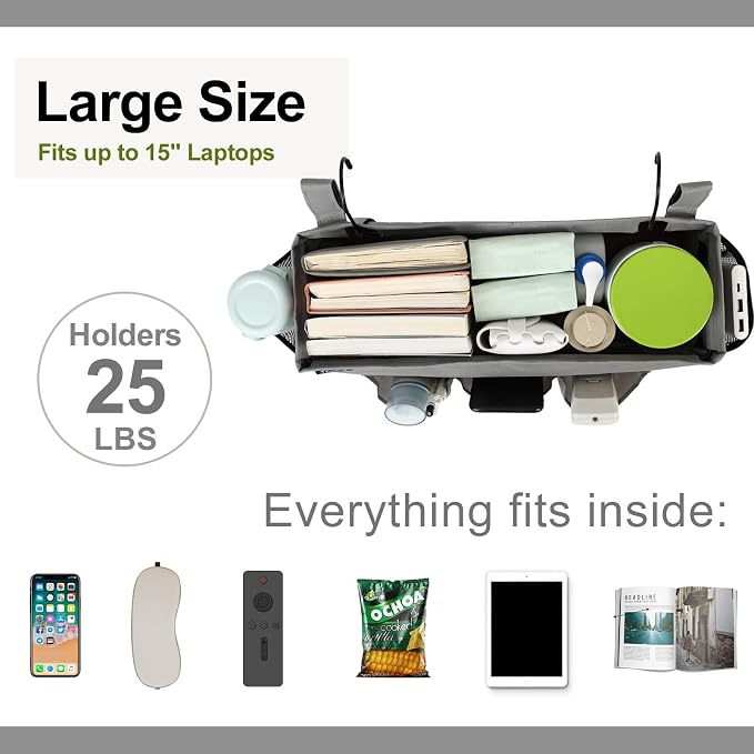 Surblue Bedside Organizer with Hook Caddy Hanging Storage Bag with Adjustable - Image 3