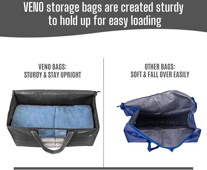 VENO Moving Bags, Wide Open Top, 4 Pack | Moving boxes Alternative, Heavy Duty - Image 6