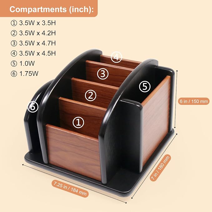 Coideal Remote Control Holder Caddy, 360° Rotating Coffee Table Organizer - Image 7
