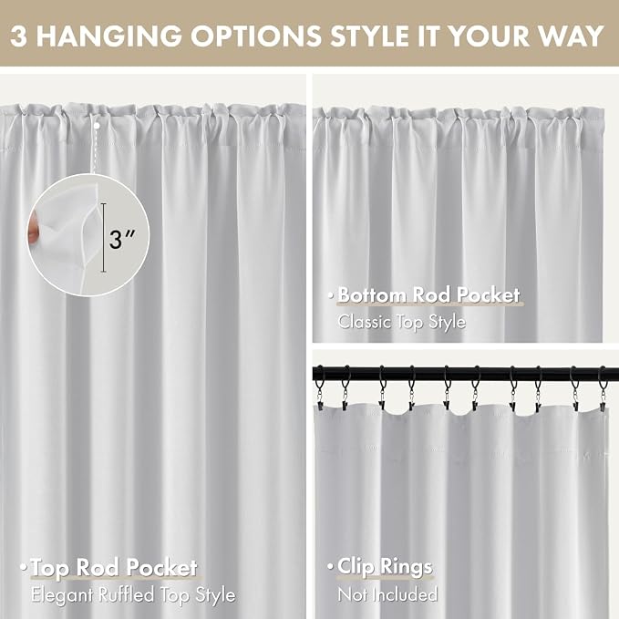 MIULEE 4-Panel 36 Inch Blackout Kitchen Tier Curtains Over Sink Creyish White - Image 8