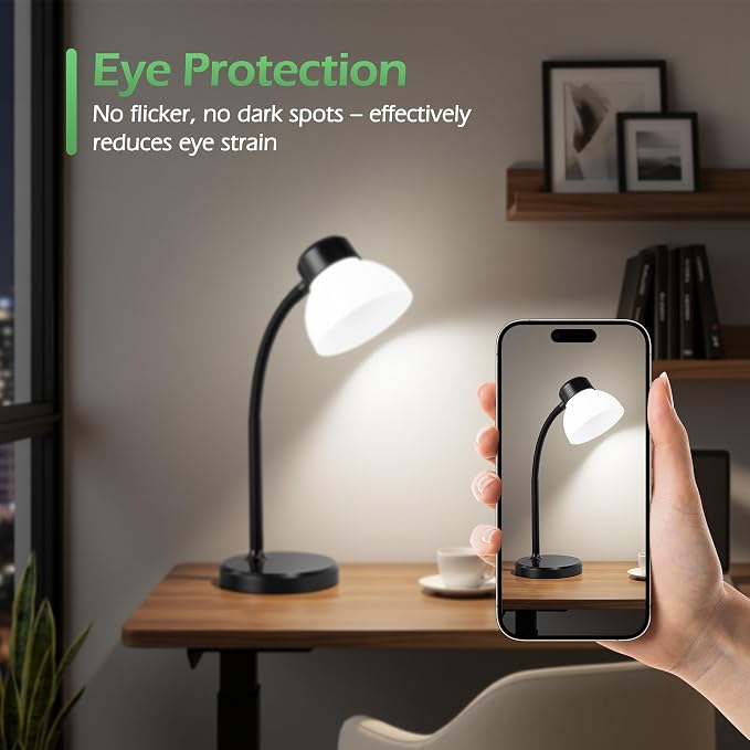 Desk Lamps for Home Office, Small LED Reading Lamp, 5000K Eye-Care Desk Light | - Image 3