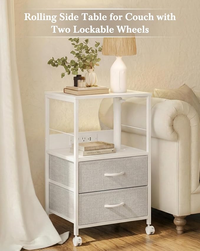 Faesun Swivel Lift Top Nightstand - Image 8