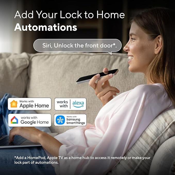 ULTRALOQ Bolt Fingerprint Smart Lock with Lever, Front Keypad Door Lock with Handle, Built-in WiFi Deadbolt, App Remote Control, Auto-Lock, Works with Apple HomeKit, Alexa, Google, BHMA Certified