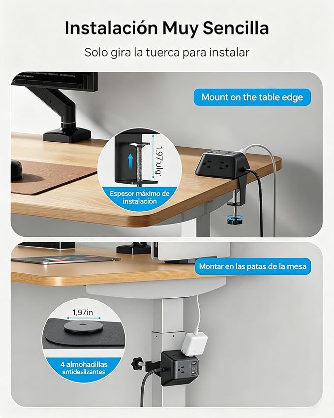TROND Desk Clamp Power Strip, Surge Protector - Image 3