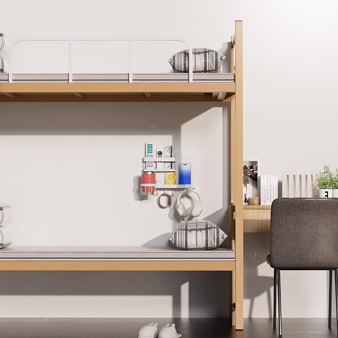White Wall Mount Bedside Shelf for Remote & Makeup Organizer | Space-saving - Image 8