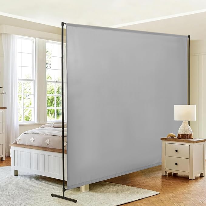 Room Divider Single Panel, Fabric Portable Privacy Screen Wall Divider by JAUZVIL
