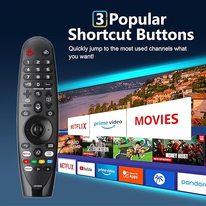 Remote Replacement Control compitable with LG Smart TV Magic Remote, AKB7585501 Universal Compatible with All Models for LG TV（NO Voice Function No Pointer Function）