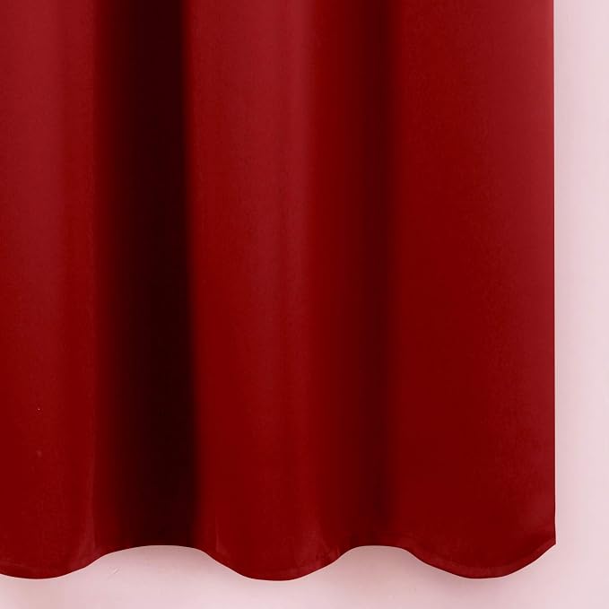 Blackout Curtains 66 x 95 inch/Red Curtains Set of 2 Panels/Thermal Insulated - Image 9