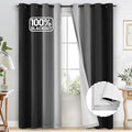 COSVIYA Grommet 100% Blackout Black Ombre Curtains White Back, W52xL84 Inch | 2 by COSVIYA
