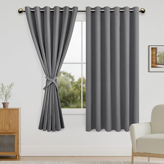 DWCN Grey Blackout Curtains for Bedroom by DWCN