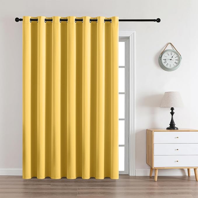 CUCRAF Custom Lemon Blackout Curtains 1 Panel Set, Thermal Insulated Grommet by CUCRAF