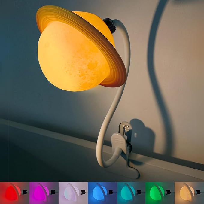 Saturn Clip On Design Night Light Dimmable LED by ErgoJoJo