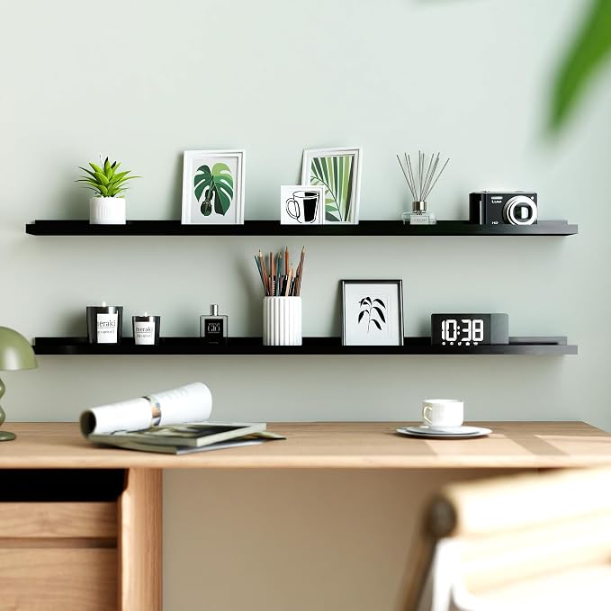 Black Floating Shelves for Wall Decor, 48 in Shelf - Image 2