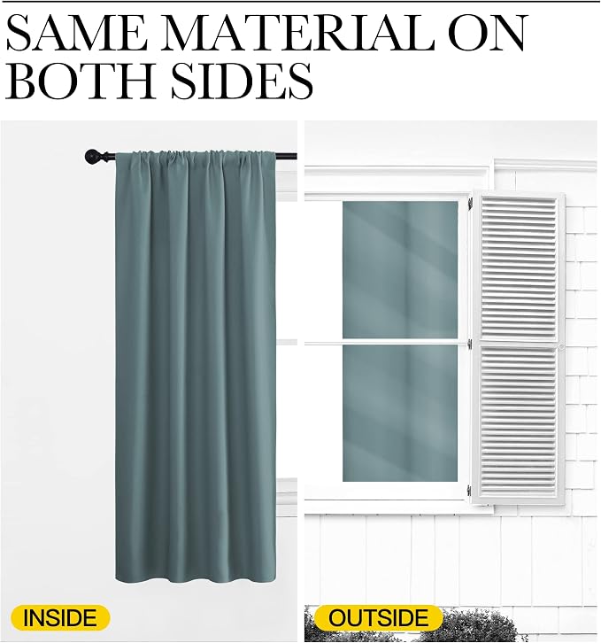 NICETOWN 2 Panels Blackout Curtains, Rod Pocket Thermal Insulated Drapess - Image 6