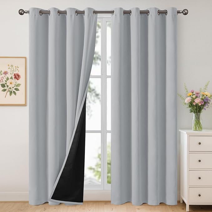 YoungsTex 100% Blackout Curtains 84 Inch Length, Thermal Insulated Drapes by YoungsTex