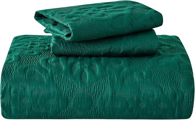 Kingnex Oversized King Bedspreads 128x120 Rain Forest Green | Lightweight - Image 7