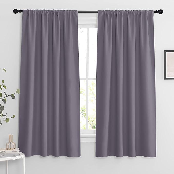 RYB HOME Blackout Curtains for Bedroom Living Room Nursery 63 inches Long | by RYBHOME