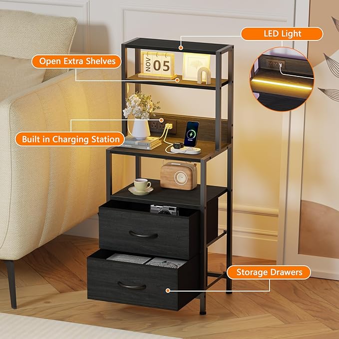 Night Stand, Tall Nightstand - Image 3