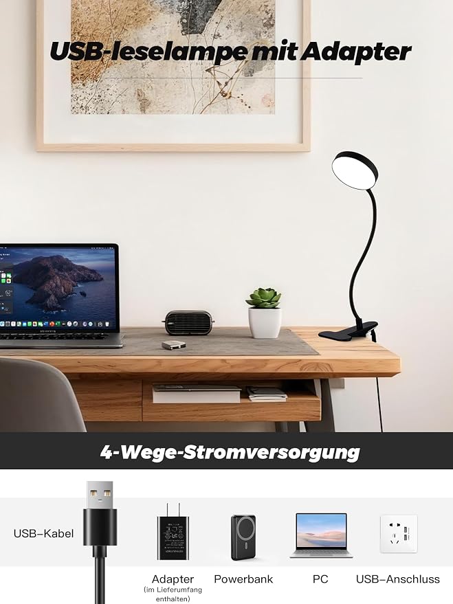 Clip on Light, 10 RGB Colors+10 Brightness Small Desk Lamp - Image 8