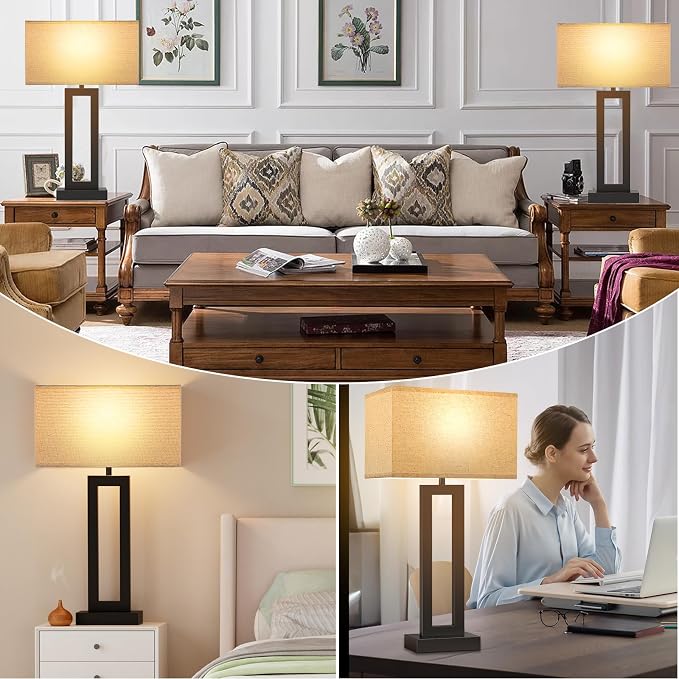 Seealle 26.3in Big Bedroom Table Lamps Set of 2 -Touch Control, 3 Way Dimmable - Image 7